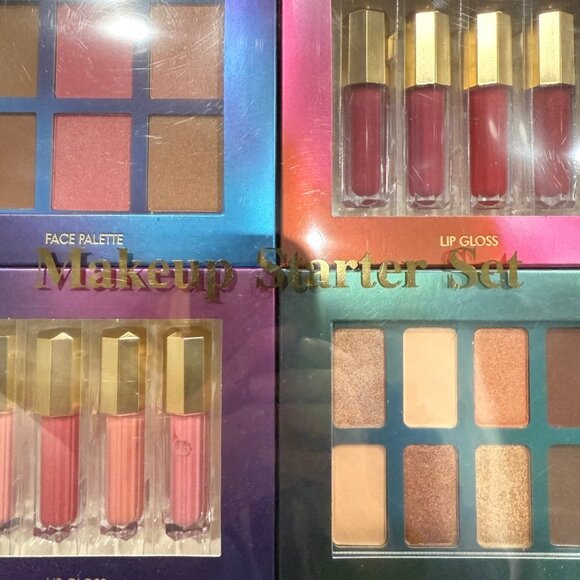 Make up Set (Face Palette, Lip Gloss, Eye Shadow Palette) NEW never used - Picture 3 of 11